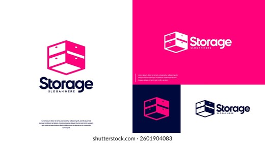 storage cabinet logo, security system, privacy, vector graphic illustration.