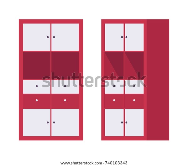 Storage Cabinet Office Red Strong Safe Stock Vector Royalty Free