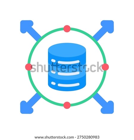 Storage Capacity Icon Flat Vector Illustration