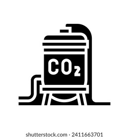 vector de icono de glifo de carbono de almacenamiento. signo de carbono de almacenamiento. ilustración de símbolo aislado