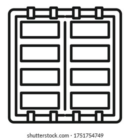 Icono de contenedor de carga de almacenamiento. Icono del vector del contenedor de carga de almacenamiento de esquema para diseño web aislado en fondo blanco