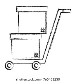 storage cart with boxes