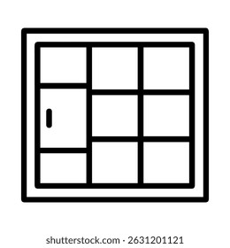 Ícone de célula de armazenamento no vetor de plano de fundo branco
Logística do ícone de linha de vetor