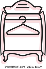 Storage Closet with Hanger in a Feminine Wardrobe