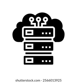 storage cloud computing glyph icon vector. storage cloud computing sign. isolated symbol illustration