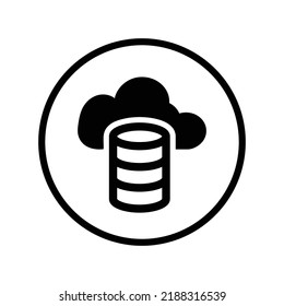 Speicher, Cloud, Host-Symbol. Schwarze Vektorgrafiken.