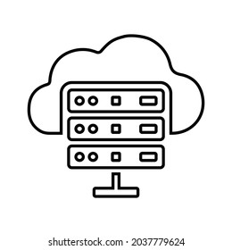 Storage, cloud, host outline icon. Line art vector.