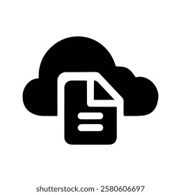 Storage Cloud Icon. Storage Cloud Illustration With Document Symbols.