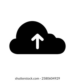 Storage Cloud Icon. Storage Cloud Illustration With Upload Sign.