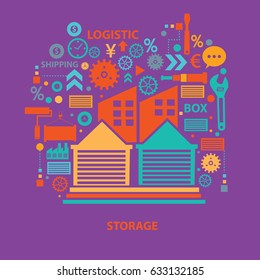 Storage concept design,clean vector