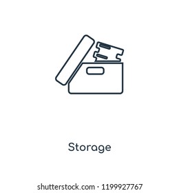 Storage concept line icon. Linear Storage concept outline symbol design. This simple element illustration can be used for web and mobile UI/UX.
