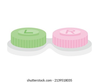 Storage container for contact lenses. Vector illustration.