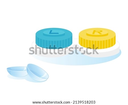 Storage container for contact lenses. Vector illustration.