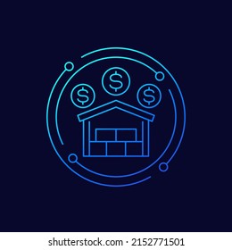 Speicherkostensymbol, lineares Design