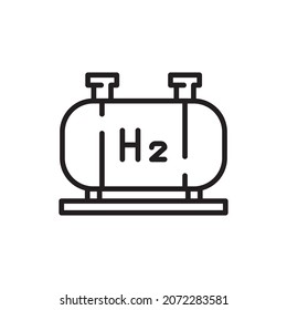Storage cylinders H2 color line icon. Hydrogen energy. Isolated vector element. Outline pictogram for web page, mobile app, promo