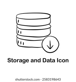 Storage and Data Icon – Cloud Storage and Digital Data Management