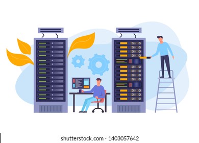 Storage database concept. Vector flat graphic design isolated illustration