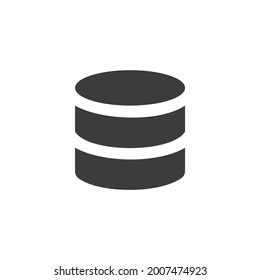 Storage Database Icon Isolated on Black and White Vector Graphic