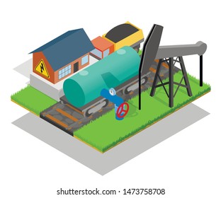 Storage depot concept banner. Isometric banner of storage depot vector concept for web, giftcard and postcard