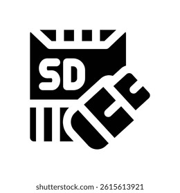 storage device glyph icon. Strong and solid vector icon for websites, mobile interfaces, presentations, and visual branding. High quality and easy to edit.