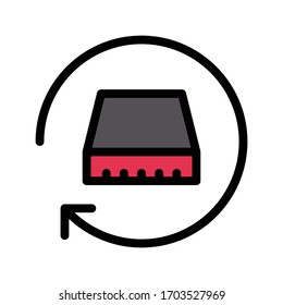 storage device vector flat color icon 