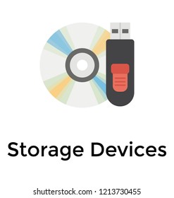 Storage devices flat icon design 