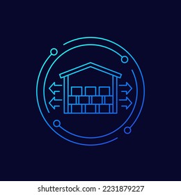 storage and distribution icon, linear design