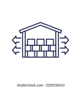 storage and distribution line icon