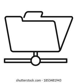 Storage file folder icon. Outline storage file folder vector icon for web design isolated on white background