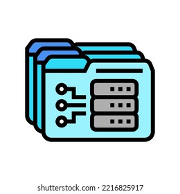 storage folder color icon vector. storage folder sign. isolated symbol illustration