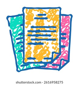 storage folder doodle icon sketch vector. storage folder sign. isolated symbol illustration