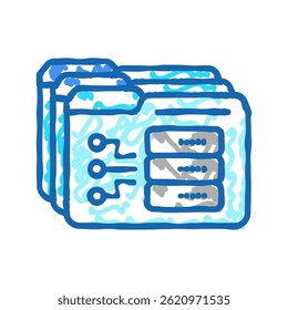storage folder doodle icon sketch vector. storage folder sign. isolated symbol illustration
