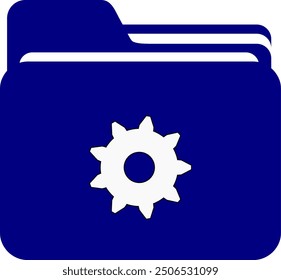 storage folder icon with gear logo in the middle