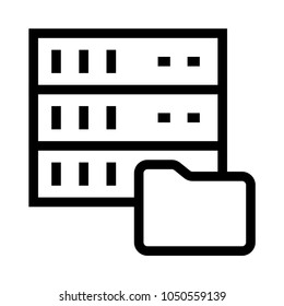 storage folder vector line icon