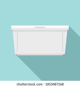 Storage food plastic box icon. Flat illustration of storage food plastic box vector icon for web design