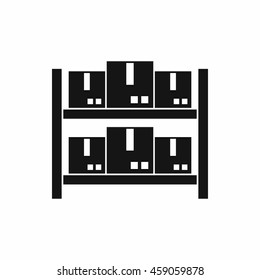 Storage of goods in warehouse icon in simple style isolated on white background. Warehousing symbol