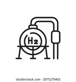 Storage H2 color line icon. Hydrogen energy. Isolated vector element. Outline pictogram for web page, mobile app, promo