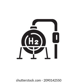Storage H2 color line icon. Hydrogen energy. Isolated vector element.