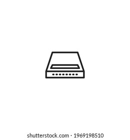Storage Hard Disk Computer Icon Illustration Design Template with outline style