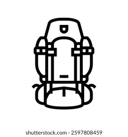 storage hiking backpack line icon vector. storage hiking backpack sign. isolated contour symbol black illustration