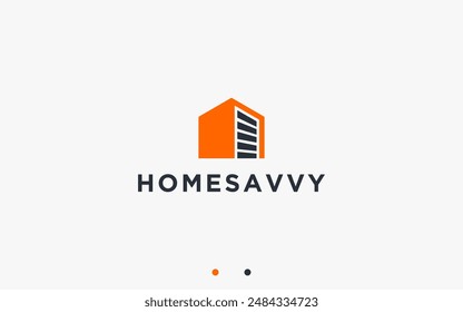 storage house logo design vector silhouette illustration