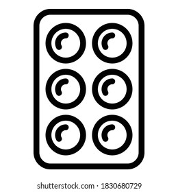 Storage ice tray icon. Outline storage ice tray vector icon for web design isolated on white background