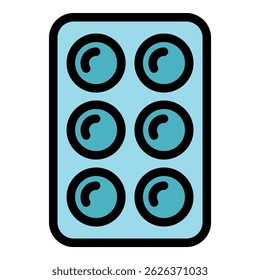 Storage ice tray icon. Outline storage ice tray vector icon color flat isolated
