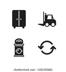 storage icon. 4 storage vector icons set. can, sync and forklift icons for web and design about storage theme