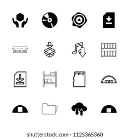 Storage icon. collection of 16 storage filled and outline icons such as handle with care, arrow up, cargo barn, cd, barn. editable storage icons for web and mobile.