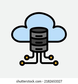 Storage icon in filled line style about cloud computing, use for website mobile app presentation