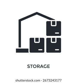 Storage Icon Glyph Style. Vector Illustration For Graphic Design