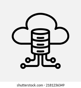 Storage icon in line style about cloud computing, use for website mobile app presentation