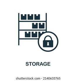 Icono de almacenamiento. Icono Monocromo simple de almacenamiento para plantillas, diseño web e infografías