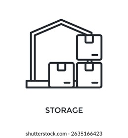 Storage Icon Outline Style. Vector Illustration For Graphic Design